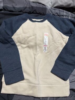 Boys Navy and Cream Fleece Raglan Sweater